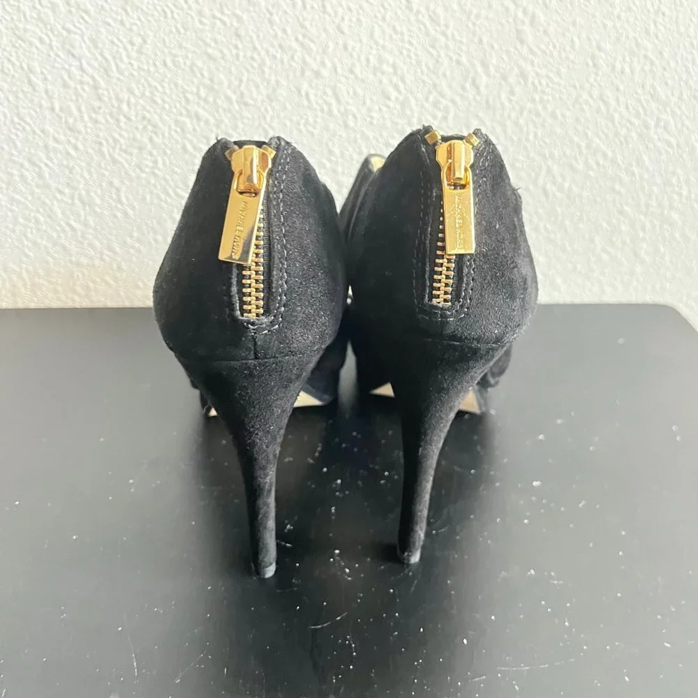 Michael Kors Women's Black Suede Platform Heels Size 9.5 Style AF13E